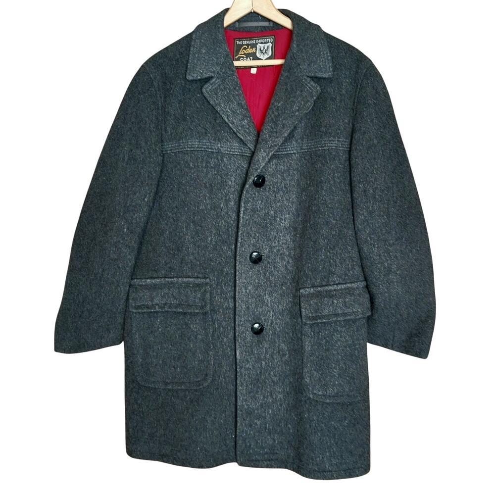 Vintage 60s Imperial Lodenfrey Munich West Germany Men's Gray Wool Coat Size 38R